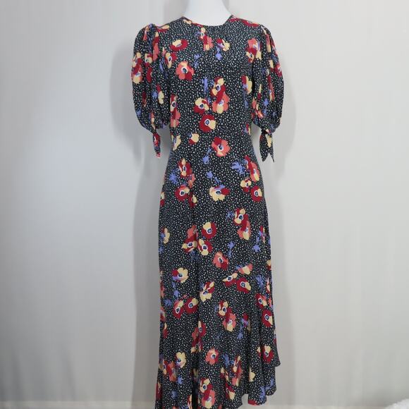 Yumi Kim Granada Puffy Sleeve Fit and Flare Sweet Darling Midi Dress Size 4 - Picture 1 of 10